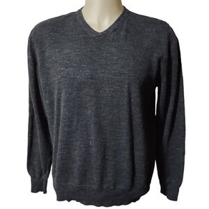 Sweater Arizona Jean Co Gray Large Mens V Neck Pullover Relaxed Norm Core Casual